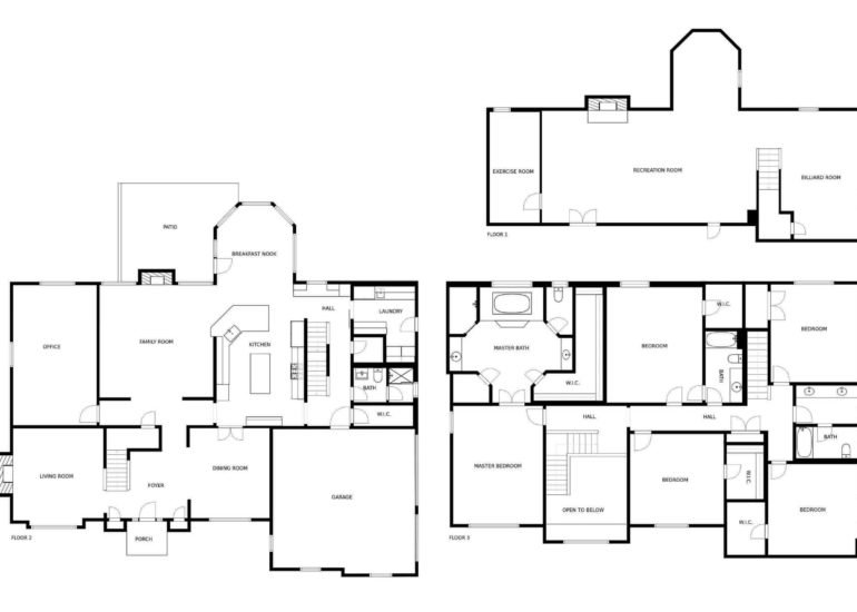 Real estate floor plan for a house for sale