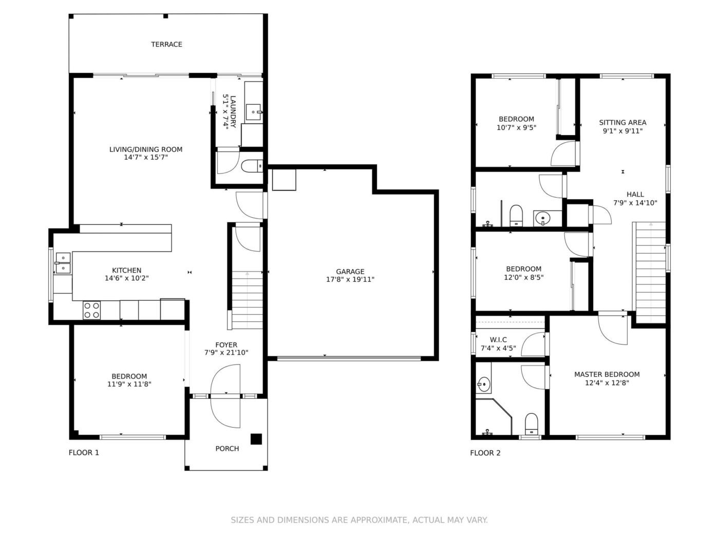 Real estate floor plan of a house for a listing for sale